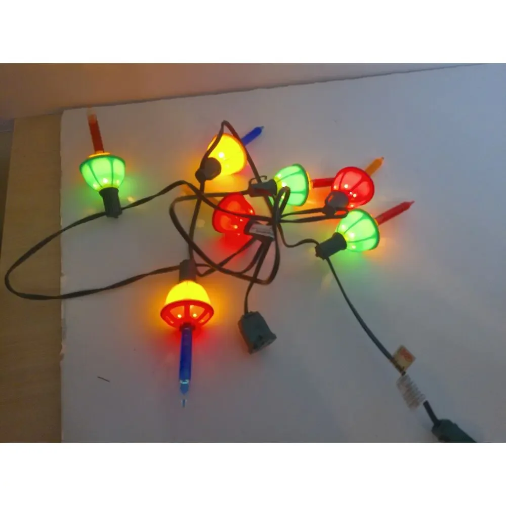 Vintage Christmas Multicolor Bubble Lights Set of 7